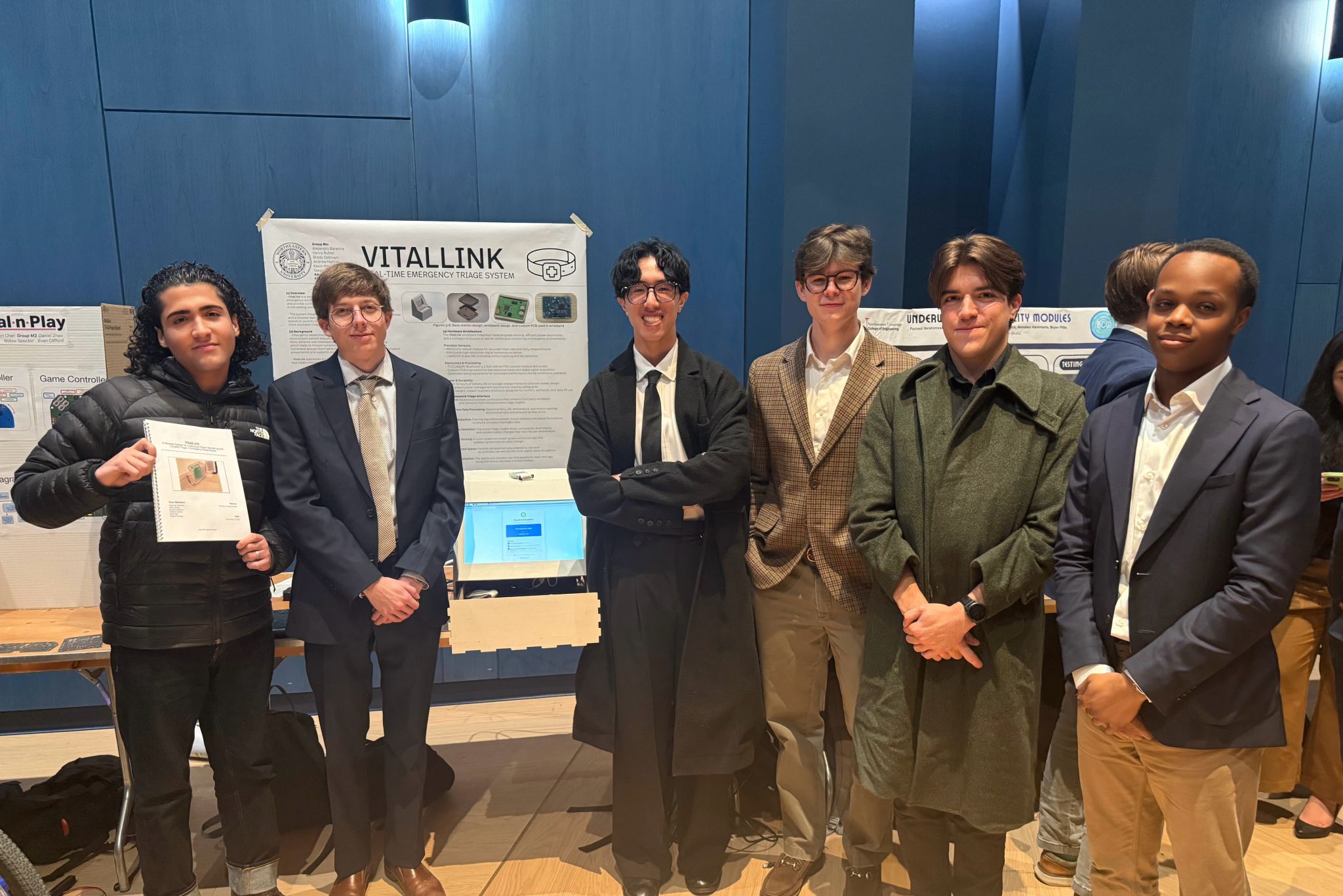 VitalLink team presenting at Northeastern's ECE Capstone Design Competition